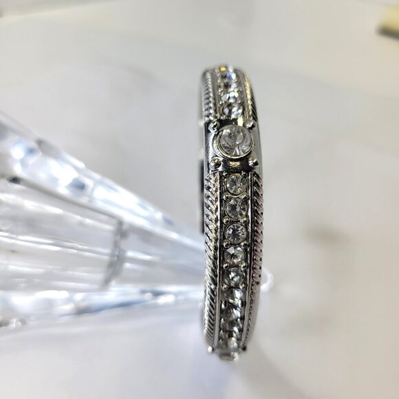 Silver Bangle with Crystals - Picture 7 of 15